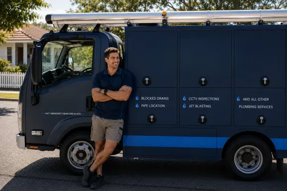Licensed Bondi plumber at the van