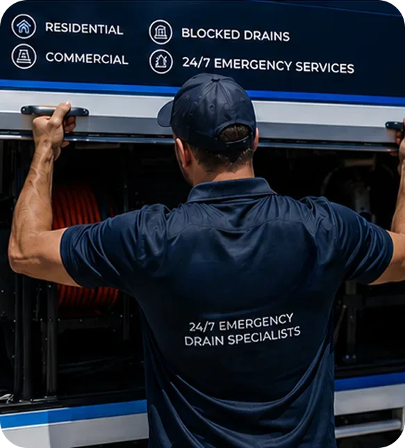 A licensed Bondi plumber at the service van